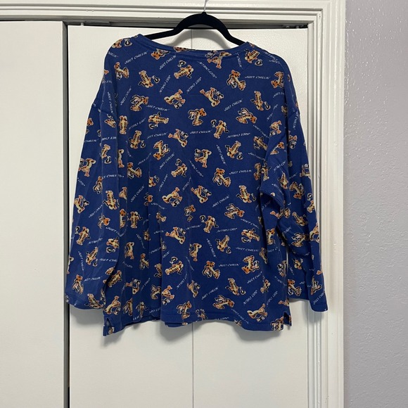 Disney Store Tigger Just Chillin Pajama Set Womens 2X Blue Long Sleeve Pants - Picture 2 of 8